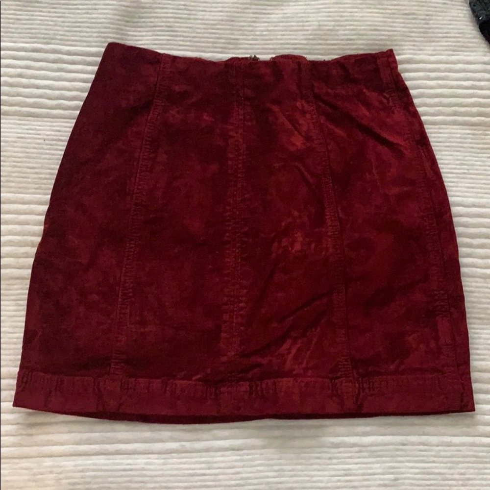 Red velvet skirt
